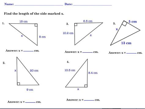 Pythagoras Theorem worksheet - Worksheets Library