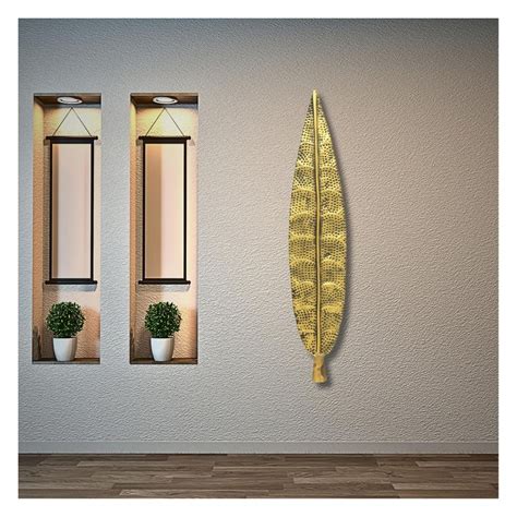 Metal Metal Wall Art Hem Leaf Wall Decor | Premium Wall Hanging For ...