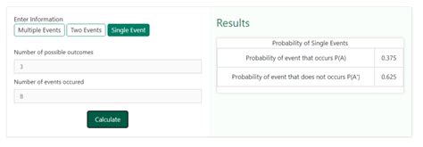 Image result for Probability of Events Calculator