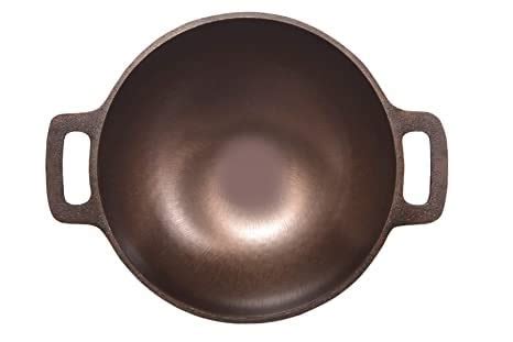 Buy RUDRAECO Preseasoned Cast Iron Super Smooth Polished Kadhai (10 ...