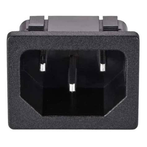 Probots IEC C14 3-Pin AC Power Socket Male Connector Panel Mount Screw ...