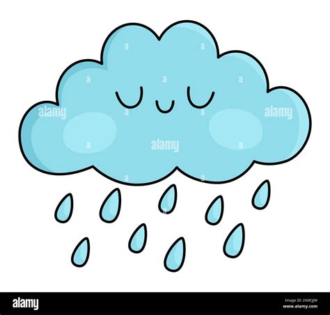 Vector kawaii cloud icon for kids. Cute weather element symbol ...