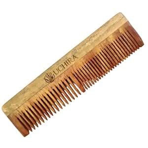 Buy Uchira Herbal Oil Treated Neem Comb, Dual Tooth, Handmade, Natural ...