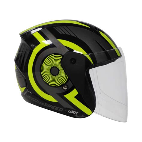 TVS-Lark Graphics Half face Helmet for Men and Women, Yellow, Size L ...