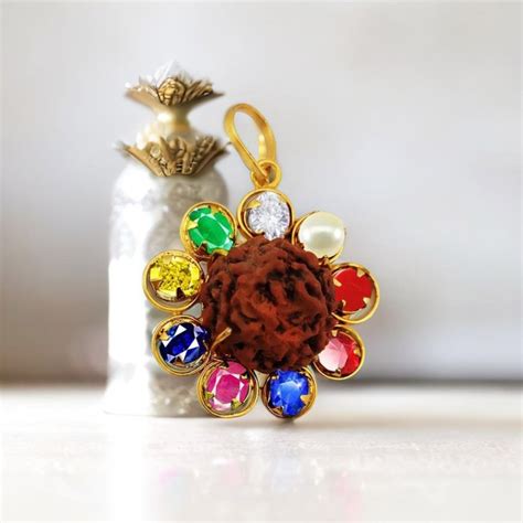 Shiva Kripa Navratna Golden Pendant Locket in Copper