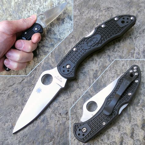 Складной нож Delica 4 - Spyderco C11PBK, сталь VG-10 Satin Plain ...