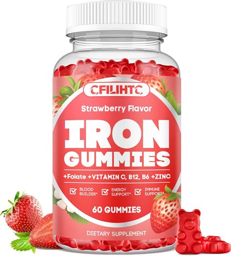 Amazon.com: Iron Gummies for Women & Men - Iron Supplement with Vitamin ...