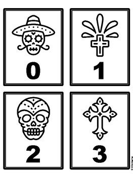 Day Of The Dead 0-500 Number Flash Cards, Day Of The Dead Number Cards ...