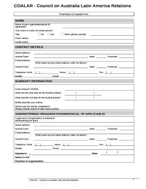 Final Report & Acquittal - dfat gov Doc Template | pdfFiller