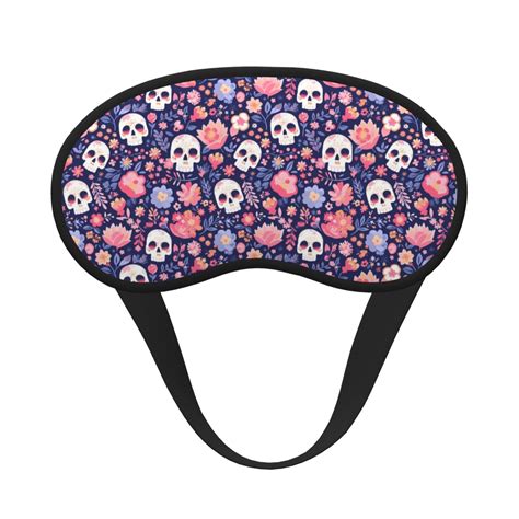 Gaeub white Skull Flower Printed Sleep Mask, Eye Masks for Sleeping ...
