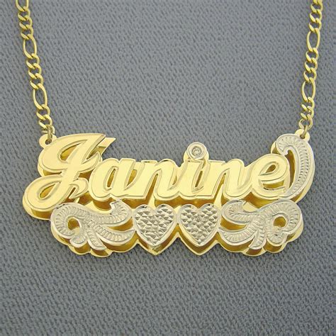 Solid 10K or 14K Gold Personalized Large 2 Inches Name Pendant Charm ...