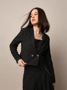 ONLY Checkered Single Breasted Formal Women Blazer - Buy ONLY Checkered ...