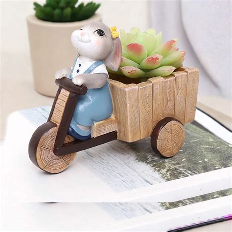 Bunny Riding Cycle Resin Succulent Pot – COZY GARDEN