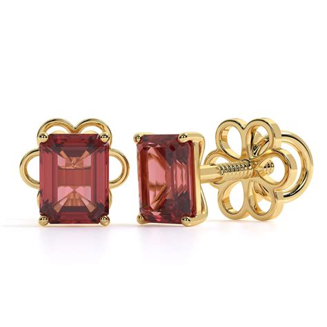 1 to 4 Carats Each MYZA IGI Certified Emerald Cut Lab-Grown Ruby Earri