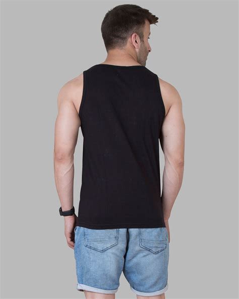Black Halfmask Printed Gym Vest – Veirdo