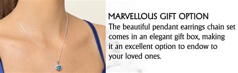 Buy Clara 925 Sterling Silver Sky Blue Heart Pendant Earring Chain ...