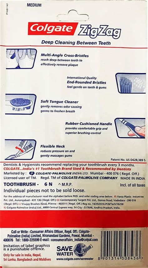 Buy COLGATE ZIGZAG ANTIBACTERIAL TOOTHBRUSH (SOFT PACK OF 6) Online ...