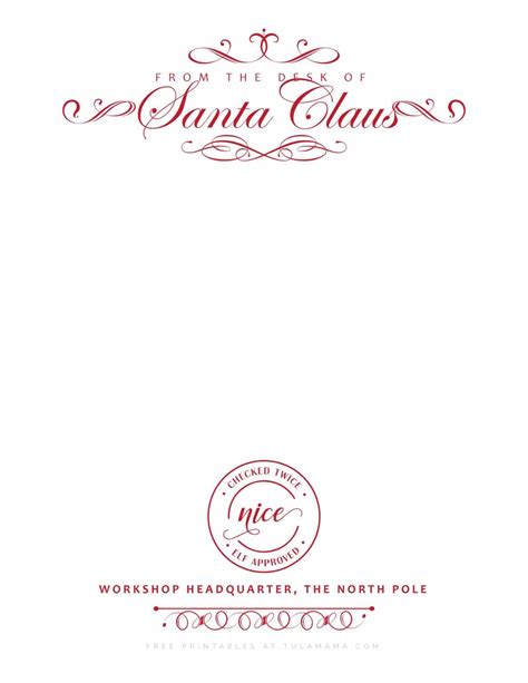 The Cutest Free Printable Santa Letterhead & Christmas Stationery ...