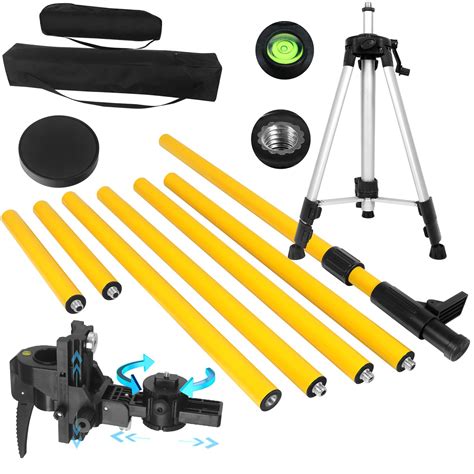 FenorGan Laser Level Pole with Tripod, 13.8 Ft./4.2M Telescoping Pole&3 ...