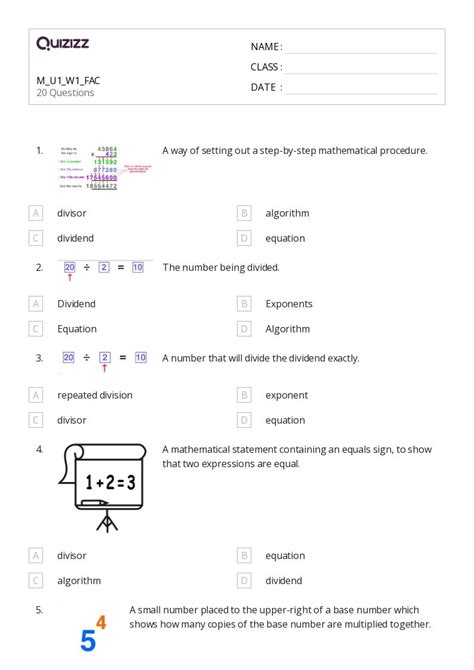 Image result for 5th Grade Math Exponents Worksheets