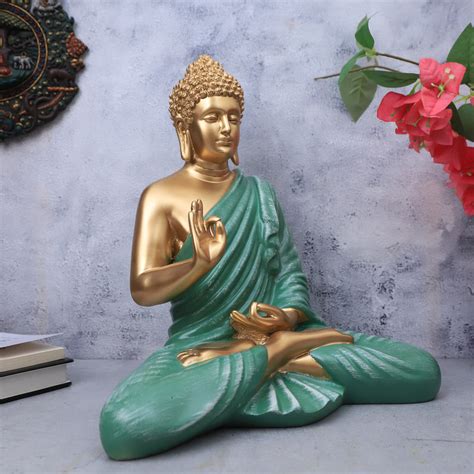The Advitya | Light Blue Buddha Statue