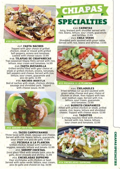 Menu - Chiapas Mexican Grill OH
