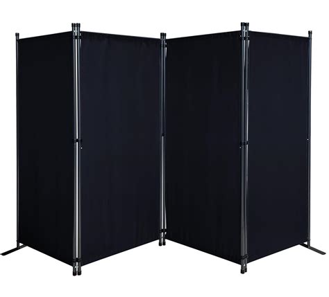 QUICK STAR Room Divider 87" W x 65" H Black | 4-Panel Folding Privacy ...