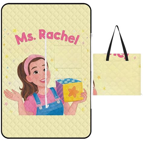 Ms. Rachel Waterproof Foldable Beach Blanket Picnic Mat Tote Perfect ...