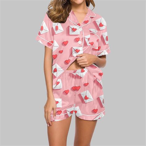 BLTIBY Womens Valentine's Day Pajama Sets Heart Printed Lounge Set ...