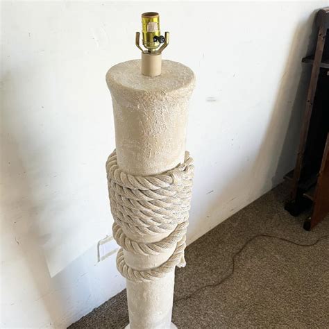Postmodern Faux Roped Pillar Floor Lamp For Sale at 1stDibs
