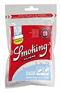 Buy Smoking Classic Ultra Slim Long Filters 120(Pack of 3 Pouches ...