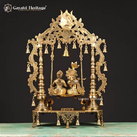 Brass Radha Krishna Jhula – Divine Swing Idol for Home | Gayatri Herit ...