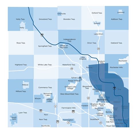 Map Of Oakland County Cities