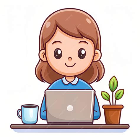 Image result for Cartoon Computer Girl