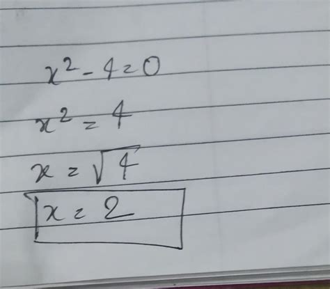 the solution set of the equation x2 – 4=0 in roster form is - Brainly.in