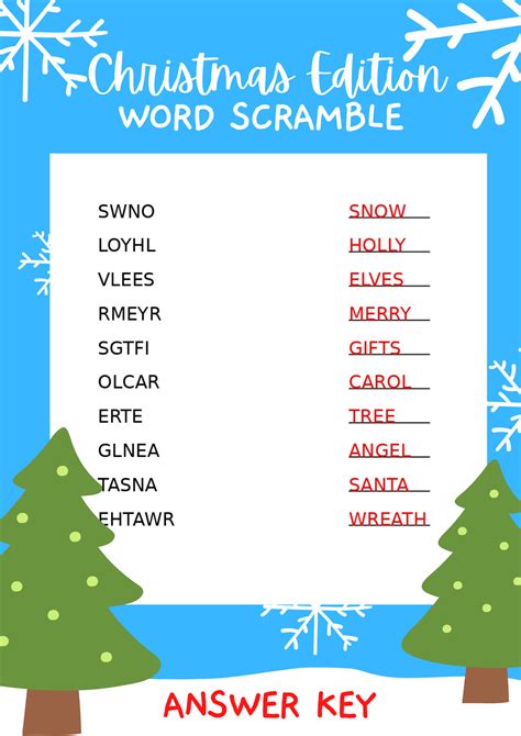 Free Christmas Word Scramble Printables For 2026 - Crazy Laura