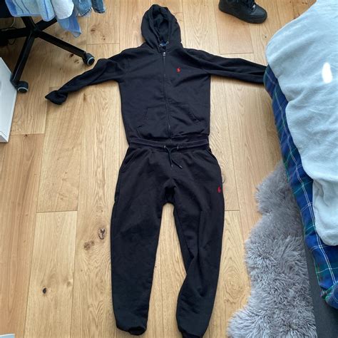 Men's polo ralph Lauren tracksuit red and black... - Depop
