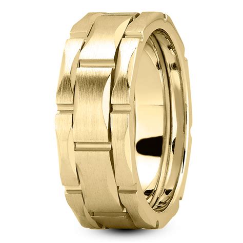 Handmade 14k Yellow Gold Wedding Band Satin Finished Ring