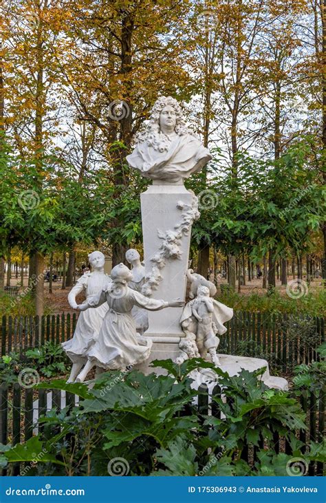 A Bust of the French Author, Charles Perrault and One of His Most ...