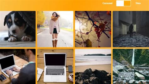 JavaScript Carousels - Gallery Viewer Carousel / Tiles example : CSS Mix