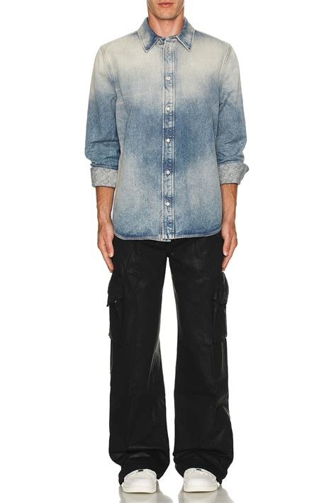 Amiri MA Quad Interior Long Sleeve Shirt in Antique Indigo | FWRD