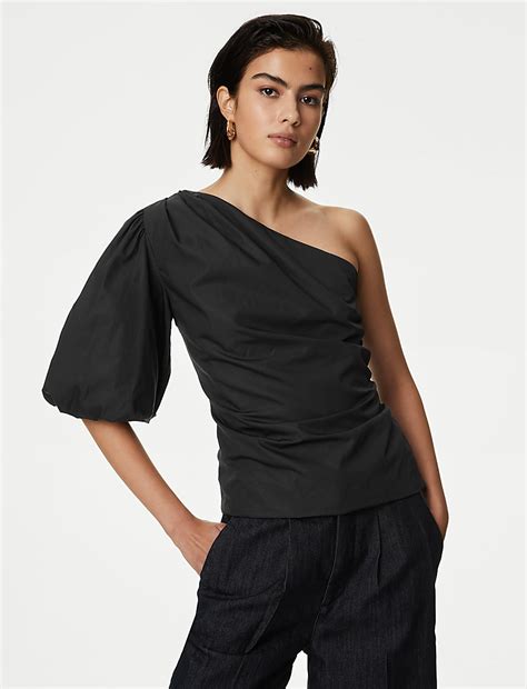 Buy Pure Cotton One Shoulder Blouse at Marks & Spencer