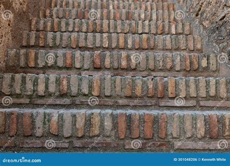 Section of a Staircase Made from Multi-colored Clay Bricks Stock Photo ...