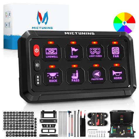 MICTUNING P1s RGB 5.5 Inch 8 Gang Switch Panel 3 Silicon Button, 5 ...