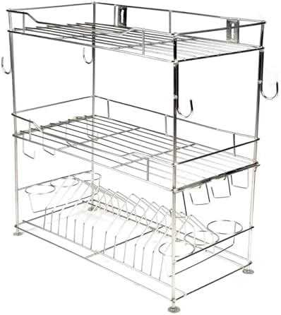 Stainless Steel 21 * 21 Inches Utensils Rack/Stand with Plate & Cutlery ...