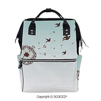 SCOCICI Durable School Backpack,Dandelion Flower Arrangement Petals ...