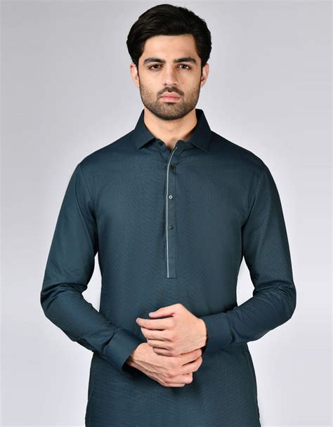 Blue Green Cotton Kameez Shalwar – Rijaal Menswear