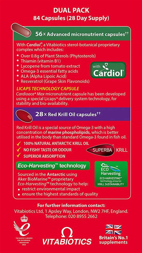 Vitabiotics Cardioace Max, for Healthy Heart Function, 84 Capsules ...