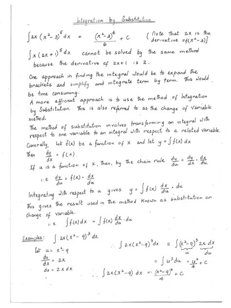 Integration Using Substitution Method 的图像结果