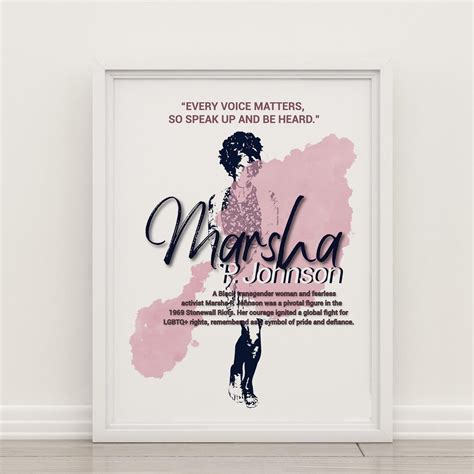 Marsha P Johnson Quote Poster – LGBTQ+ Wall Art – Queer History Print ...
